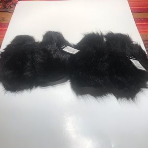 Little girl furry bedroom slippers
